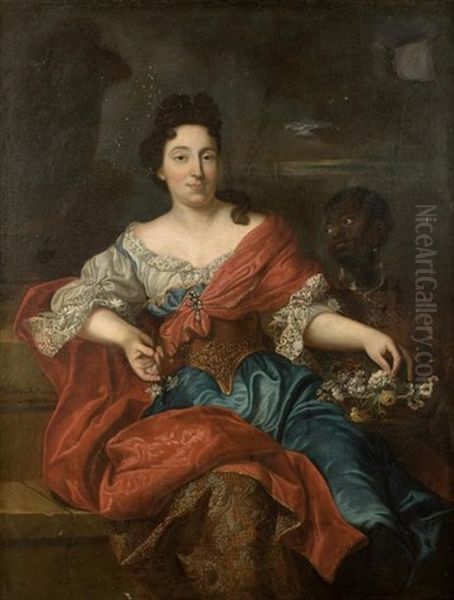 Portrait De Jeune Femme Et De Son Serviteur - view 1
