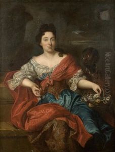 Portrait De Jeune Femme Et De Son Serviteur by Hyacinthe Rigaud