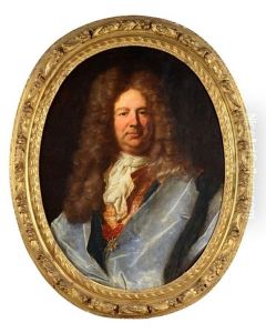 Portrait D"home En Perruque Portant L"ordre Du Saint Esprit by Hyacinthe Rigaud