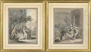 Deux Scenes De Genre. by Antoine Borel
