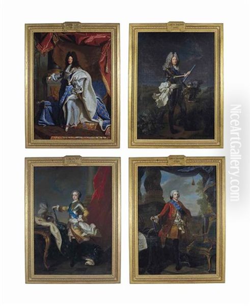 Portrait De Louis Xiv (1638-1715); Et Portrait De Louis Dauphin (1661-1711); Et Portrait De Louis Xv (1710-1774); Et Portrait De Louis Dauphin (4 Works) - view 1