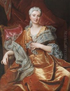 Portrait De Femme A La Robe Orange