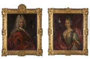 Portaits De Monsieur Pierre Balme Et De Madame Eleonore Balme Nee Marion (2 Works) by Hyacinthe Rigaud