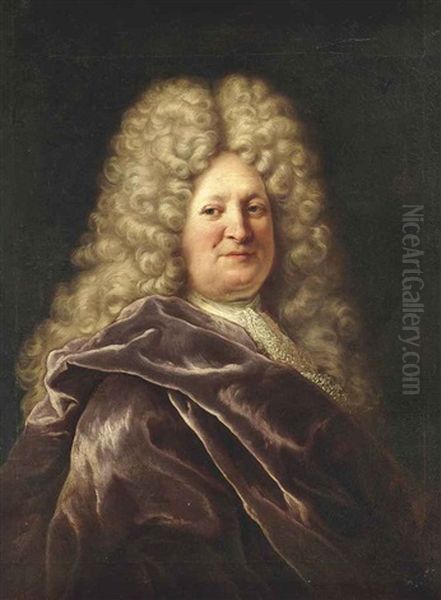 Portrait Of A Gentleman, Half-length, In A Burgundy Mantle - view 1