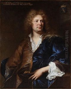 Portrait De Claude Henin De Cuvilliers (collab. W/studio) by Hyacinthe Rigaud