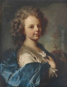 Portrait D'un Enfant Avec Une Cape Bleue by Hyacinthe Rigaud
