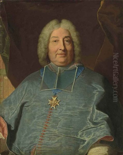 Portrait Of A Man In A Blue Coat With The Order Of Saint Esprit, Seated Before A Draped Curtain - view 1