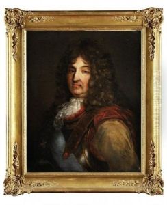 Portrait En Buste Du Roi Louis Xiv En Cuirasse, Portant L'ordre Du Saint Espri by Hyacinthe Rigaud