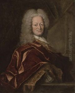 Portrait Of A Gentleman Standing By A Ledge by Hyacinthe Rigaud