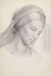 Portrait Presume De Son Epouse Marie Pauline Adele Mouton (1832-1858) by Paul Borel