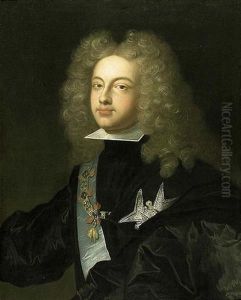 Portrait De Gentilhomme Portant La Chaine De La Toison D'or by Hyacinthe Rigaud