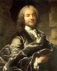 Portrait D'homme En Buste, Portant Une Redingote Bleue Et Une Cape En Velours by Hyacinthe Rigaud