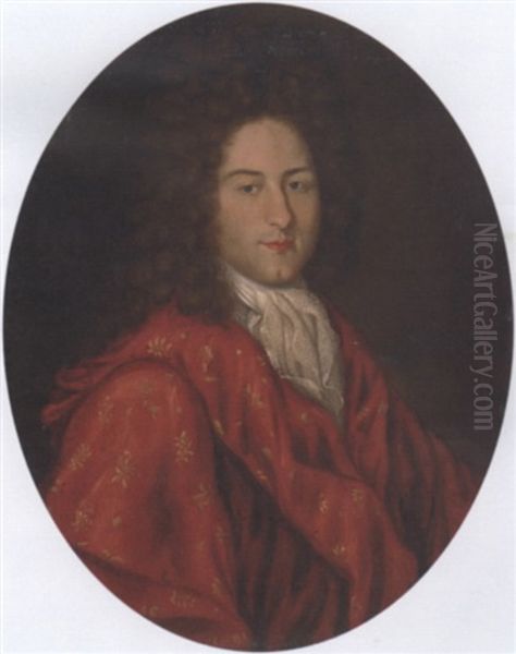 Portrait Of A Gentleman In An Embroidered Red Gown - view 1