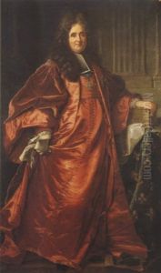 Portrait De Chretien De Lamoignon by Hyacinthe Rigaud