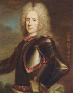 Portrait Of An Officer In Armour by Hyacinthe Rigaud