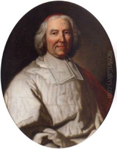 Portrait Of Cardinal Hercule-andre Fleury In A Scarlet Coat With An Ermine Collar, And A Scarlet Cap