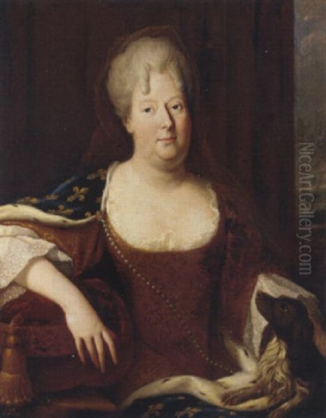 Portrait Of Elizabeth-charlotte, Duchesse D'orleans In A Fleurs-de-lys-embroidered Robe - view 1