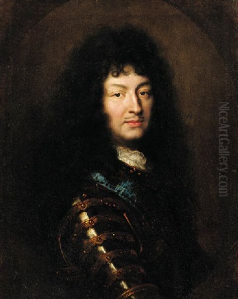 Portrait Of King Louis Xiv In Armour With The Sash Of The Order Of The Saint-esprit - view 1