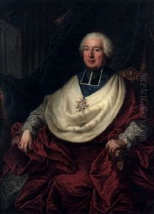 A Portrait Of A Cardinal In His Robes by Hyacinthe Rigaud
