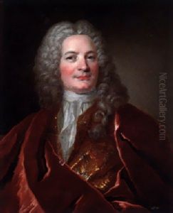 Portrait Of A Gentleman In A Gold Embroidered Coat With A Burgundy Wrap