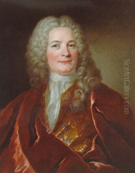 Portrait Of Gentleman In A Gold Embroidered Coat With A Burgundy Wrap - view 1