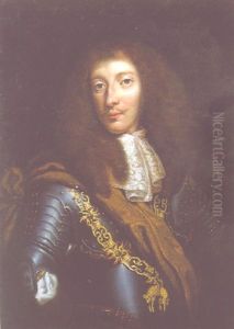 Portrait Of Jean Charles De Watteville, Marquis Of Conflans, Wearing Armour And The Order Of The Golden Fleece by Hyacinthe Rigaud