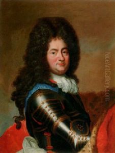 Portrait Of Philip Ii Duc D'orleans, Bust-length, In Armour And A Mantle by Hyacinthe Rigaud