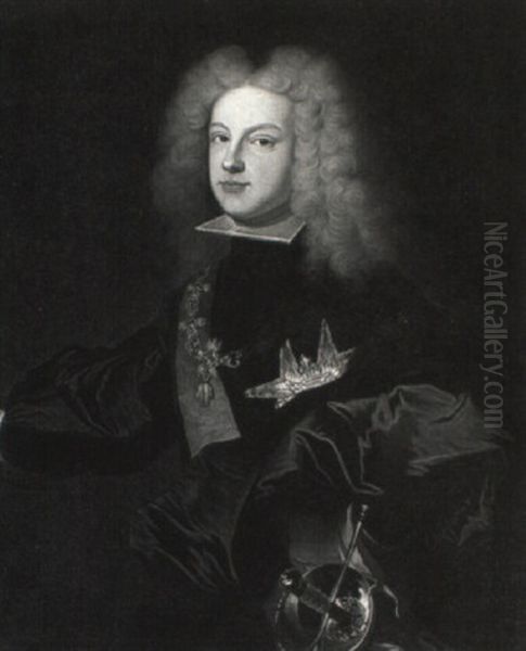 Portrait Of Philip V Of Spain Wearing The Order Of Saint-esprit by Hyacinthe Rigaud