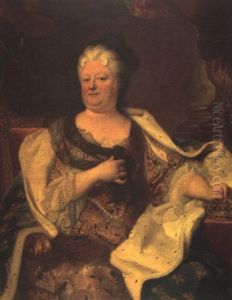 Portait De La Duchesse D'orleans, Elisabeth Charlotte De Baviere by Hyacinthe Rigaud
