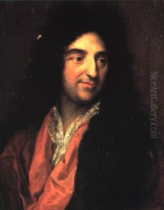 Portrait De Jean De La Fontaine by Hyacinthe Rigaud