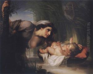 The Mother Of Moses Setting Him Into The River