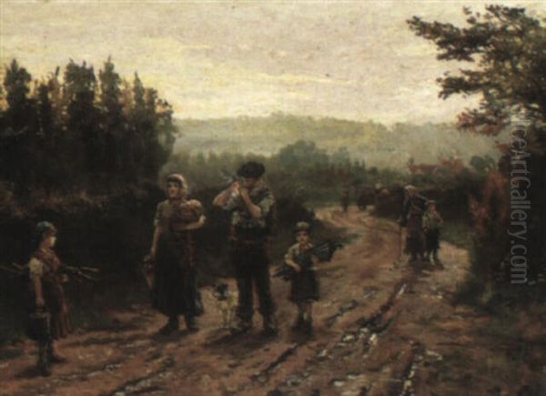 Hop Pickers At The End Of The Day - view 1