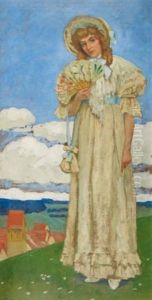 Junge Dame Mit Facher (young Lady With Fan) by Sigismund Righini