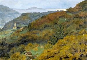 Herbstliche Tessiner Landschaft Bei Beride
