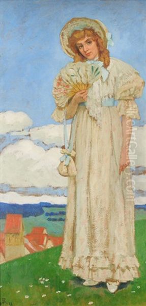 Junge Frau Mit Facher (constanze?) - view 1