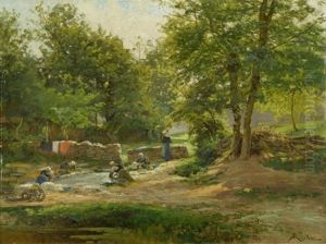 Wascherinnen Am Fluss Wascherinnen Am Fluss