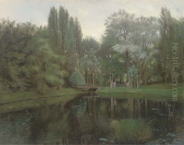 Nudes By A Woodland Pool - view 1