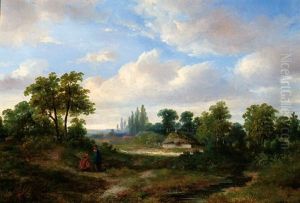 Two Pedestrians In A Landscape