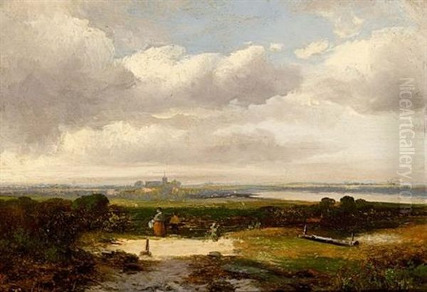Travellers In A Landscape, A Town Beyond - view 1