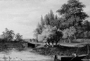 A Summer Landscape With Anglers Along A River