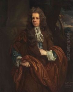 Portrait Of Sir William Monson, 4th Bt. (c. 1653-1727), Three-quarter-length, Before A Column, A Landscape Beyond