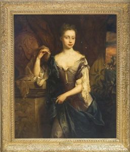 Portrait Of Jemima Crewe, Later Duchess Of Kent (d. 1728), Three-quarter Length, In A Grey Dress, Leaning On A Sculpted Pedestal Portrait Of Jemima Crewe, Later Duchess Of Kent (d. 1728), Three-quarter Length, In A Grey Dress, Leaning On A Sculpted Pedestal
