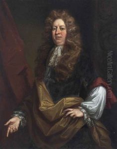 Portrait Of Sir William Hussey (1642-1691), Three-quarter-length, In A Dark Grey Coat And Gold Wrap Portrait Of Sir William Hussey (1642-1691), Three-quarter-length, In A Dark Grey Coat And Gold Wrap
