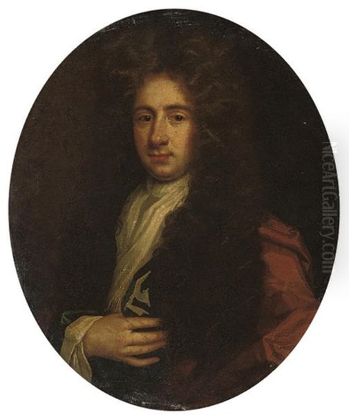 Portrait Of A Gentleman In A Red Robe And Blue Wrap - view 1