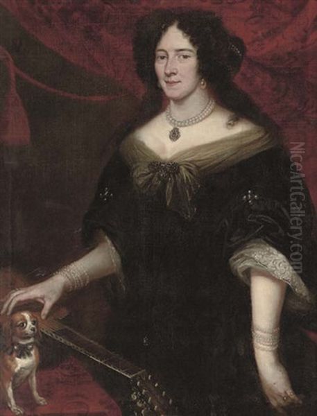 Portrait Of A Gentleman In A Black Coat And Lace Ruff (+ Portrait Of A Lady In A Black Dress, Her Right Hand Resting On A Mandolin; Pair) - view 1