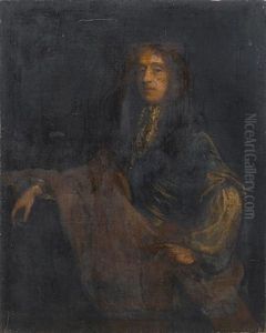 Portrait Of A Gentleman, Three-quarter-length, In A Blue Coat A Brown Wrap And White Lace Jabot