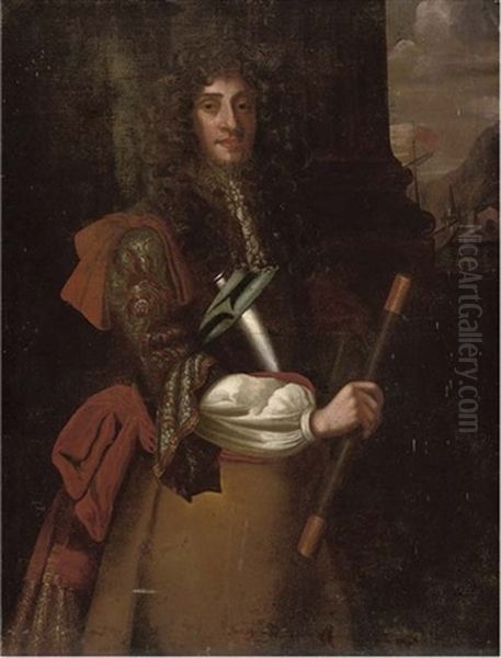 Portrait Of James Ii, A Telescope In His Right Hand, With Ships Beyond - view 1
