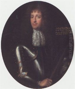 Portrait Of Colonel Henry Wharton, Wearing Armour And Holding A Baton
