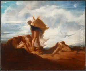 Job And His Comforters by William Rimmer