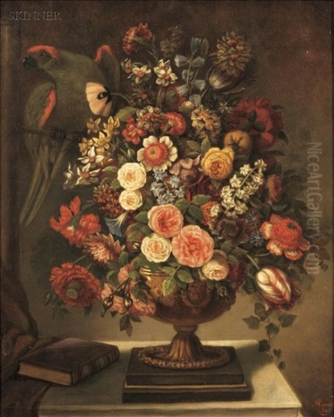 Floral Still Life With Parrot - view 1